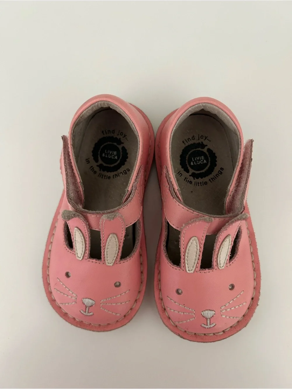 Livie & Luca Pink Bunny Adjustable Strap Shoes Size 8 toddler